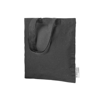 Bolsa pequeña de algodón color negro asas cortas